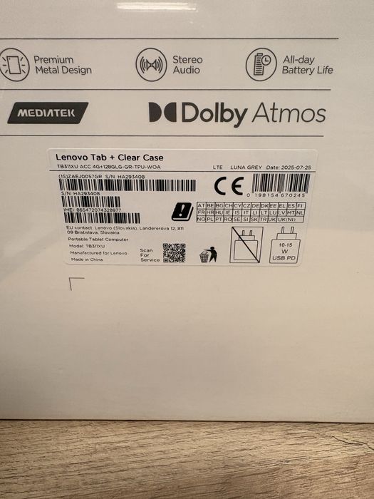 Таблет Lenovo Tab+Clear Case