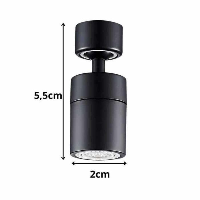 Въртящ аератор за батерия / смесител с регулируема струя