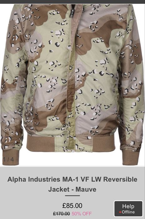 Alpha Industries MA-1 VF LW Reversible Jacket - Mauve/мъжки двулицев бомбър-яке S/M