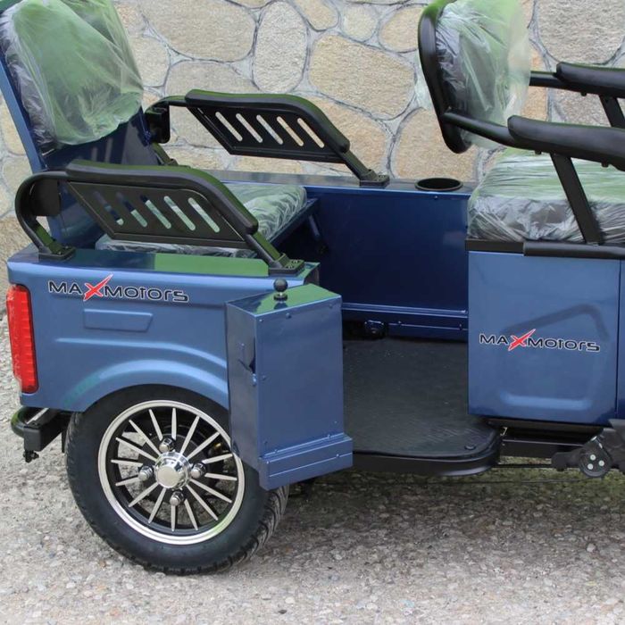 Двуместна CARGO електрическа триколка Max Motors CARGO LUX 1500W BLUE
