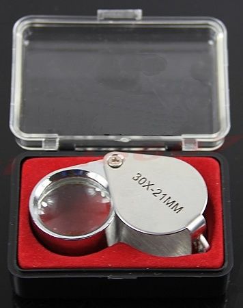 Лупа увеличава 30 пъти - 21 мм. сребриста