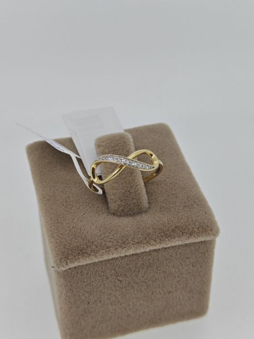 Inel aur 18k 1.10gr cu diamante naturale (r)