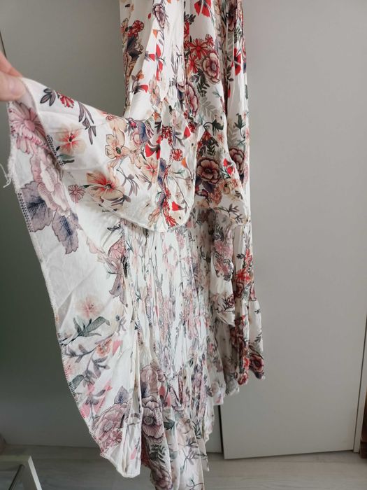 Rochie pentru ocazii speciale M albă cu flori feminină