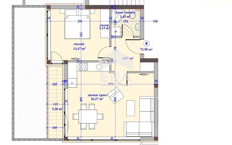 Продава се Двустаен апартамент в Варна, Галата - 74 кв.м за 786 €/кв.м - Снимка #9