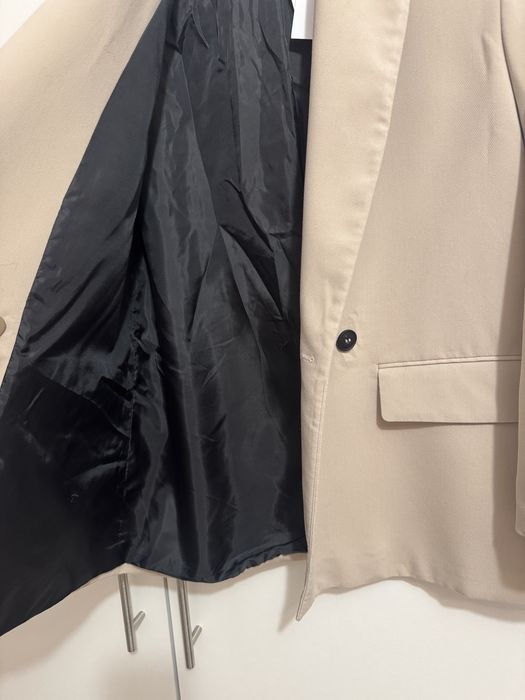 Sacou oversize croiala masculina bej grej Zara marimea XS