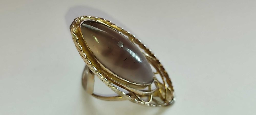 Кольцо серебряное с камнем ОБСИДИАН