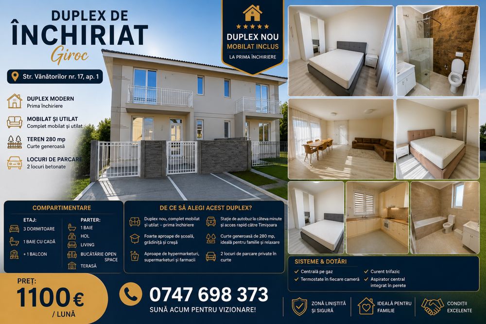Proprietar inchiriez jumatate duplex