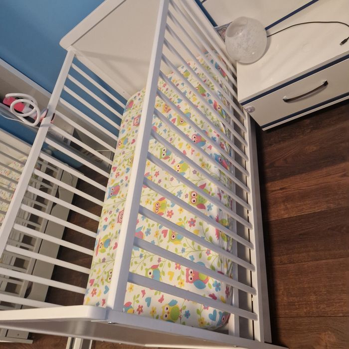 Pat bebe cu Sertar + Saltea + Husa saltea - Patut pt bebelus 60x120 cm