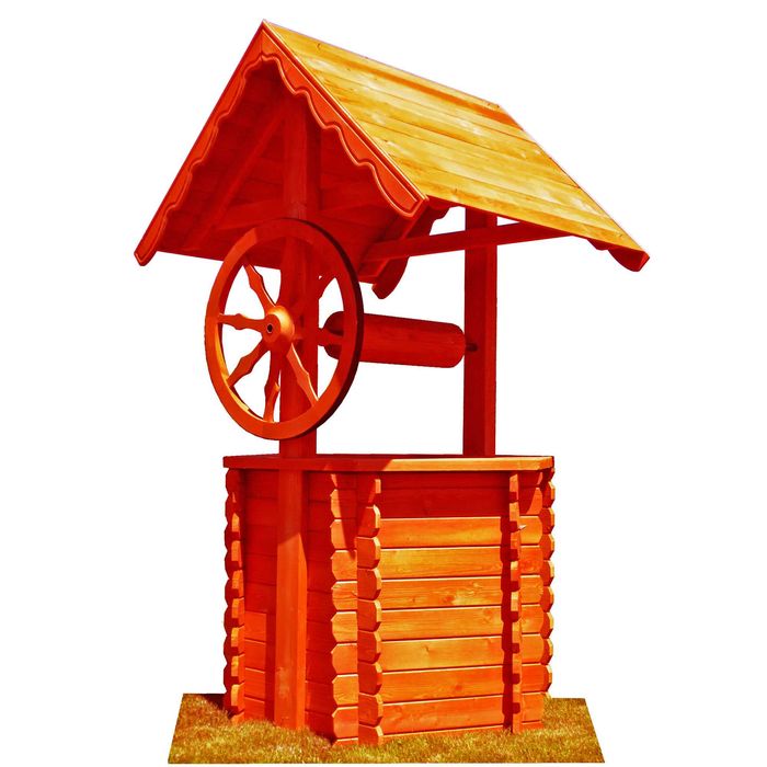 Fantana hexagonala din lemn