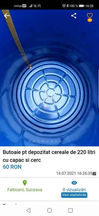 Butoaie pentru depozitat cereale