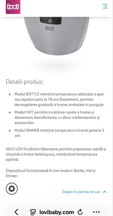 Incalzitor de biberoane si mancare
