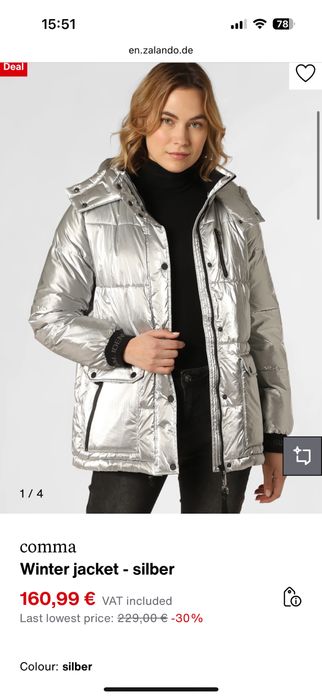 Зимно сребристо яке Comma