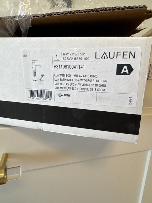 Baterie lavoar LAUFEN LUA Eco+ crom, noua, cu ventil pop-up