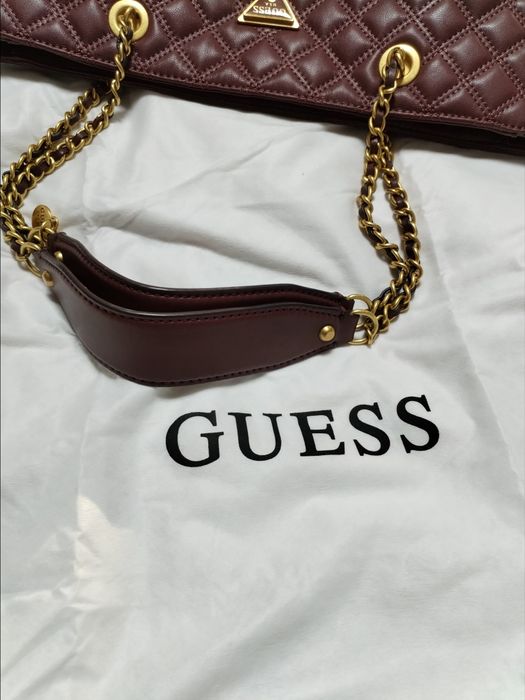 Geanta tote Guess burgundy noua