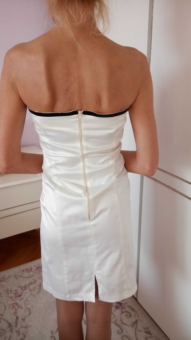 Рокля "Lucy"- къса,бял сатен