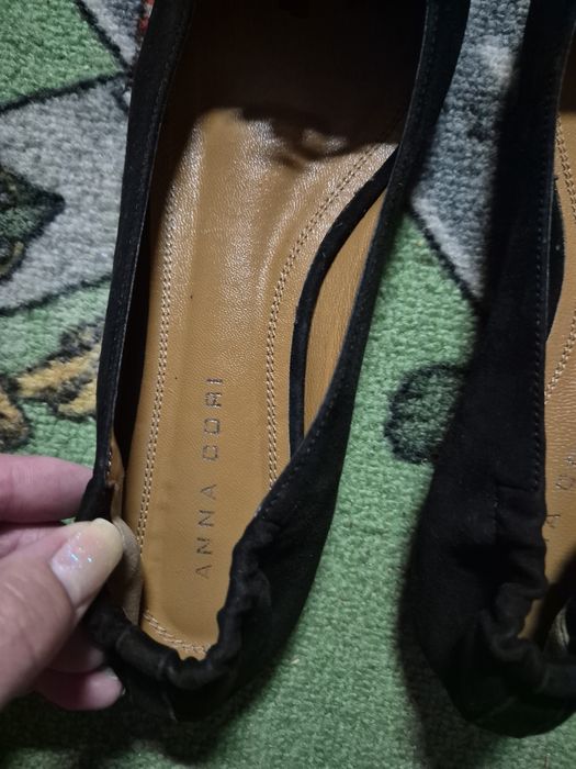 Balerini piele întoarsă, negri