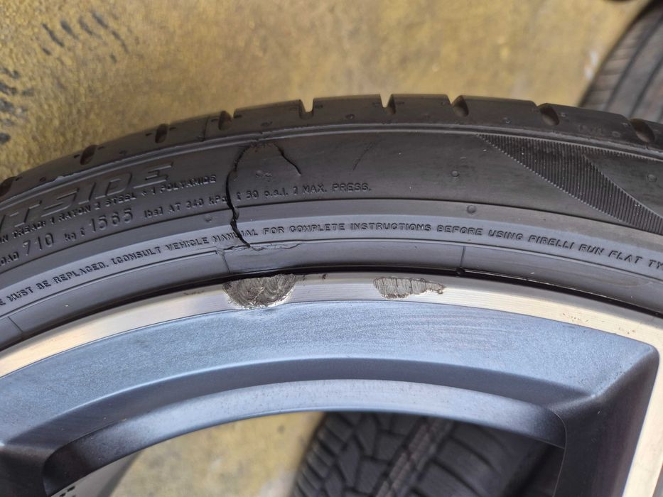 ROTI Jante + Anvelope VARA 225/40/19 - 255/35/19 5x112 OEM BMW Seria 3 G20 G21 Seria 4 Individual + Anvelope Pirelli 2025 RUN-FLAt