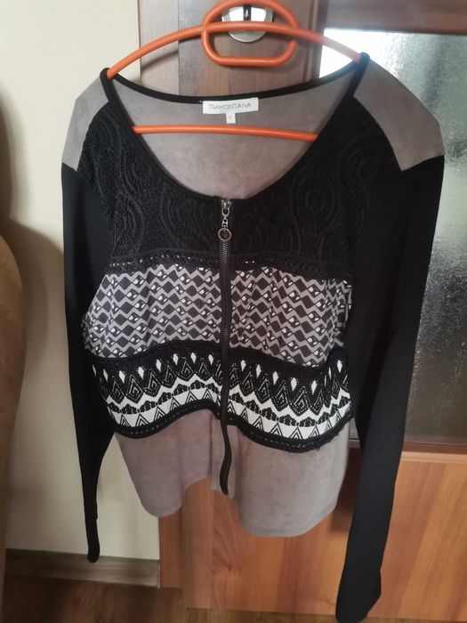 Дамска блуза с дълъг ръкав с цип