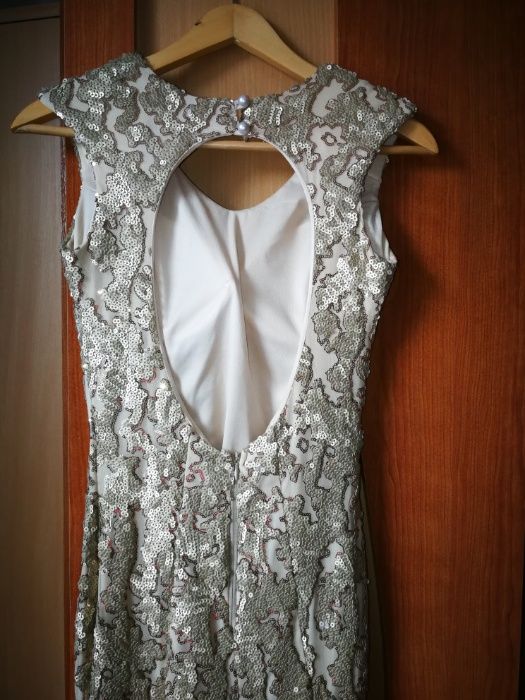 Rochie de seara cu paiete aurii mat, măr. 36.