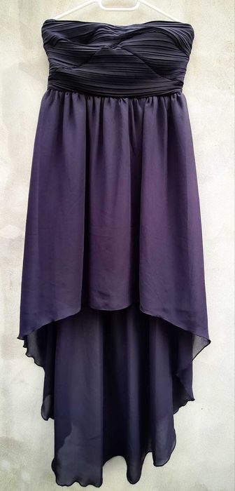 Rochie maxi Vero Moda, neagră, asimetrică, mărime M (38-40)