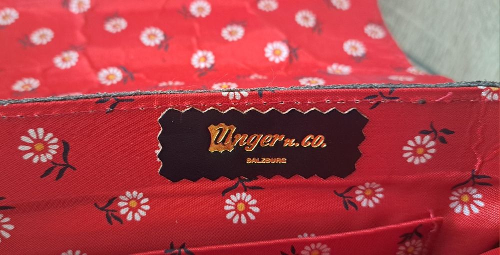 Geanta vintage piele naturala intoarsa Unger&Co Salzburg