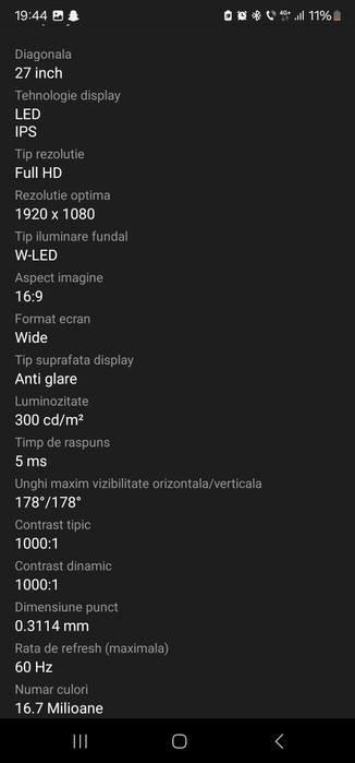 Monitor Dell 27 inch
