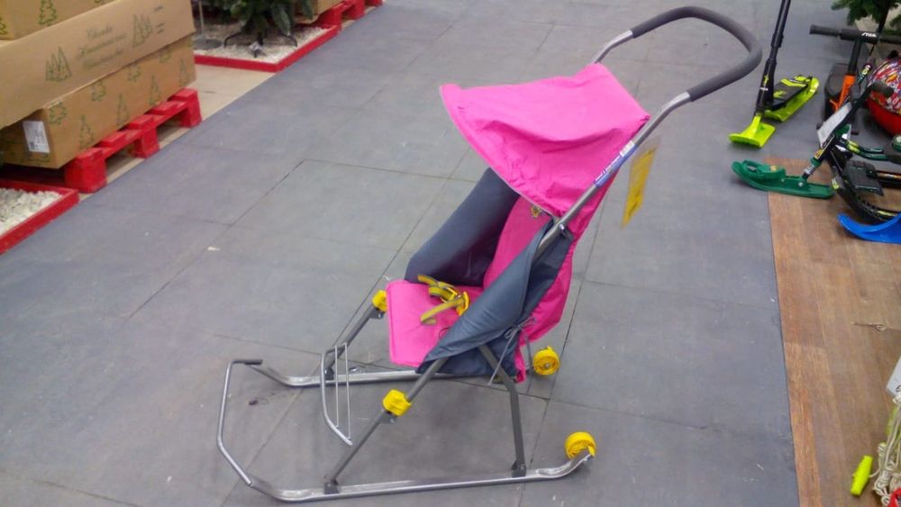 Санки, коляска, прогулочные для девочки, б/у, идеальное состояние!