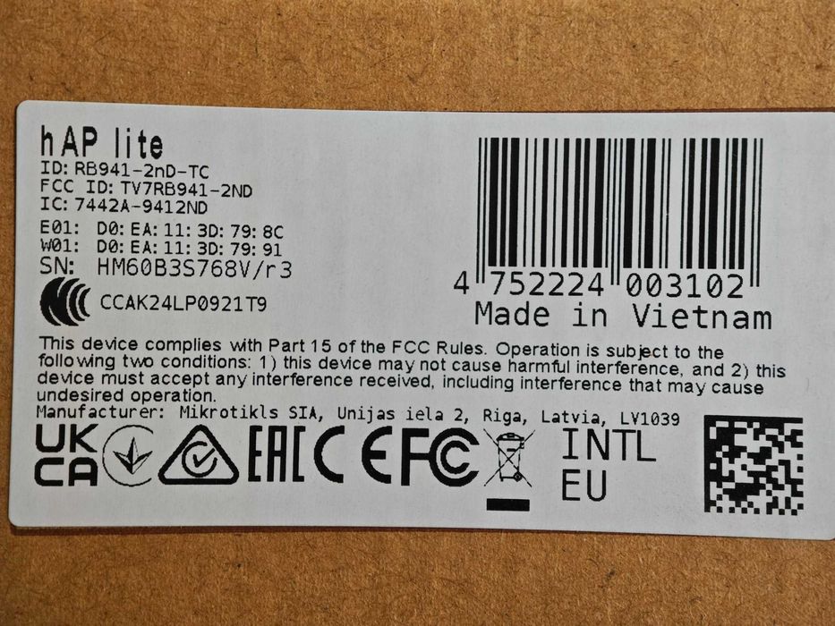 MikroTik hAP Lite RB941-2nD-TC