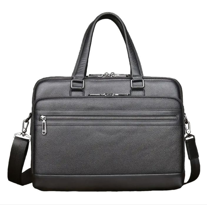 Мъжка универсална кожена бизнес чанта /Луксозно куфарче за лаптоп 15”!