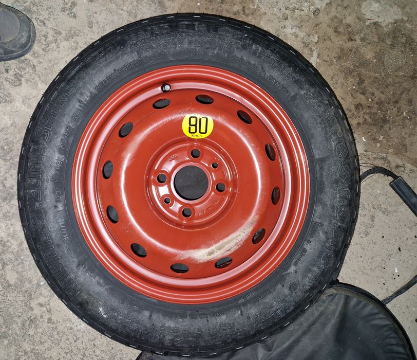 Нова резервна гума тип „патерица“ 14" (4х98) с крик и ключ – за Fiat,