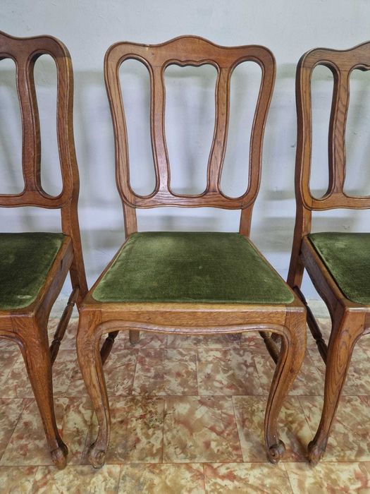 6 броя трапезни столове бял дъб в стил "ЛУИ XV"