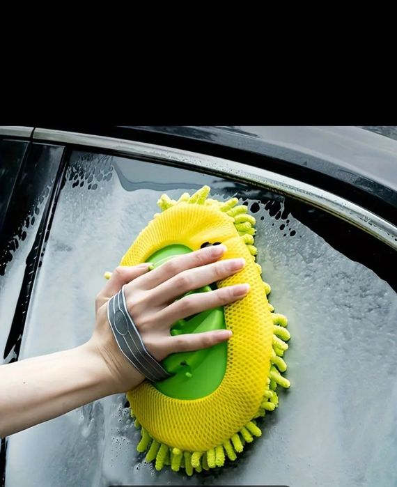 Perie / Mop 2 în 1 pentru spălat auto telescopic cu  cap rotativ
