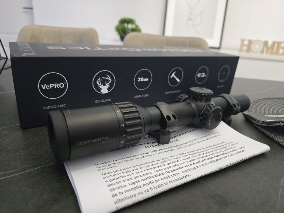 Luneta Goană/Dibuit Vector continental ED 1-8x24 iluminare fibră optică
