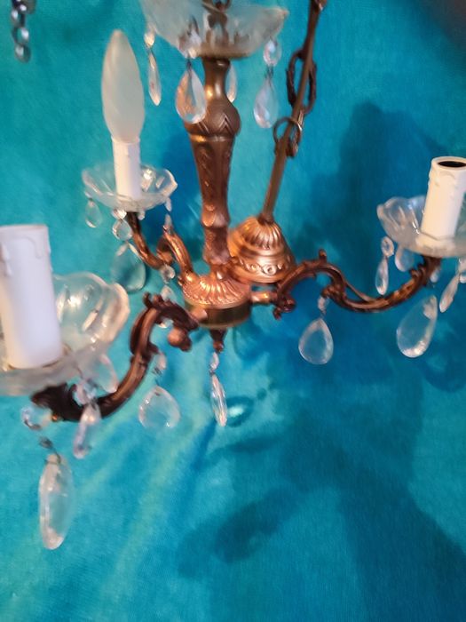 Candelabre bronz și cristale autentice