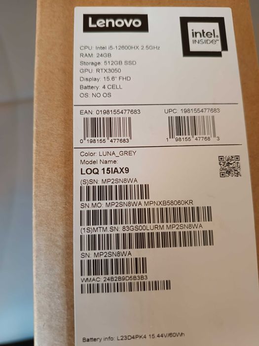 Laptop Gaming Lenovo LOQ 15IAX9 ieftin si nou.