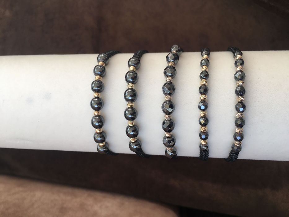 Гривна със злато 585 и хематит