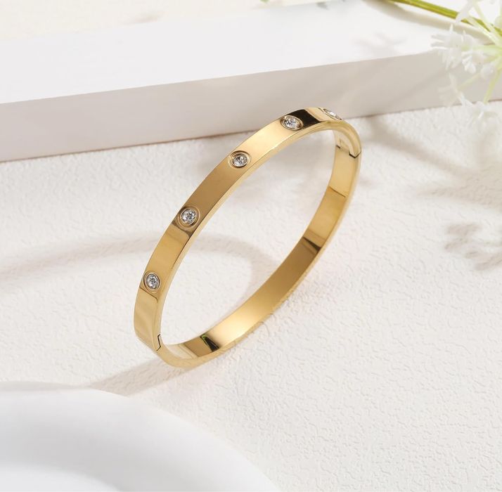 18к златно покритие гривна, колие, гердан, ланец, обеци van cleef