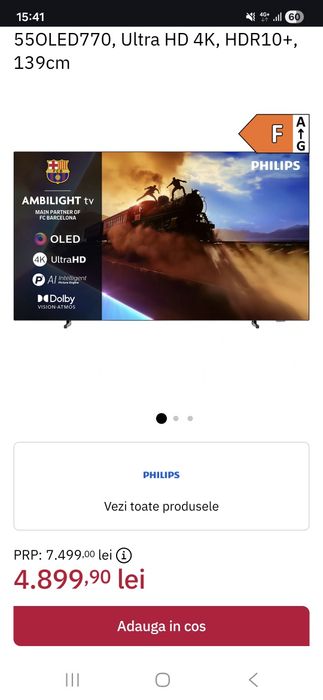 Televizor OLED Philips Ambilight 55OLED770
