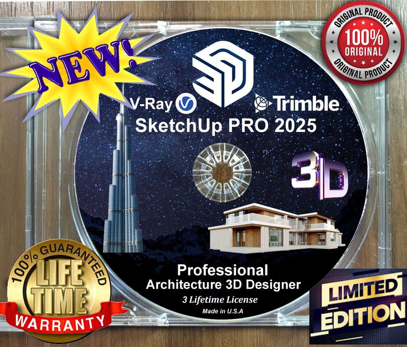 SketchUp Pro 2025-3 Lifetime Licenses (Permanenta ) DVD Sigilat