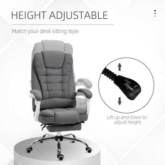 Scaun de Birou Ergonomic Vinsetto cu Suport pentru Picioare Gri
