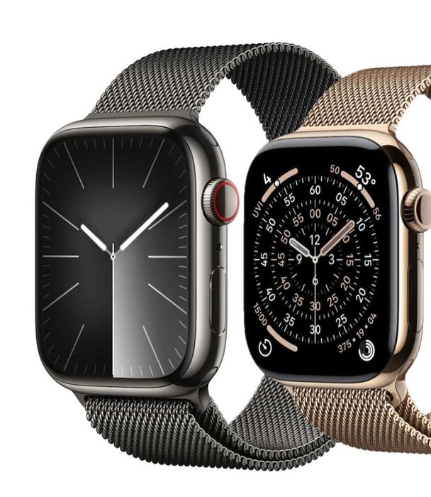 Curea Apple Watch 45/42 mm Graphite/Gold Milanese Loop, originala