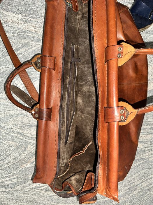 Geanta mare de voiaj din piele naturala handmade