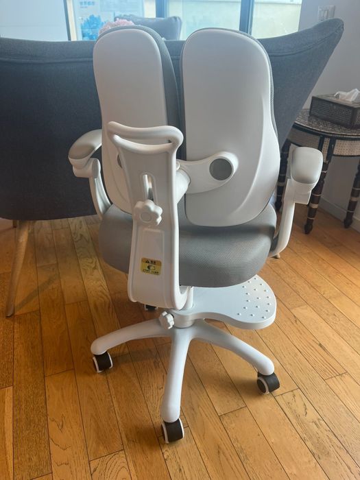 Scaun ergonomic pentru copii, spatar reglabil inaltime, rotativ, Gri