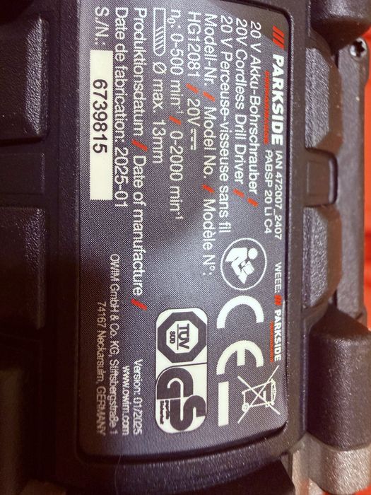 Касов бон ; винтоверт неразопакован.