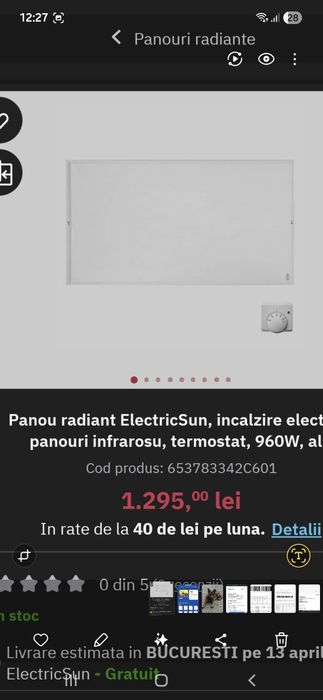 Panou radiant Electric