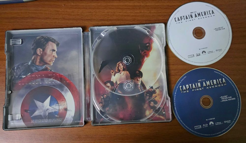 Vand steelbook Captain America - First Avengers, bluray 3D+2D, nerulat