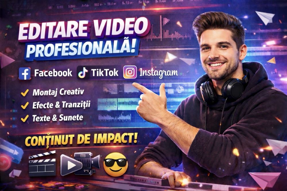 Servicii editare video - Tiktok, Facebook, Instagram, Youtube