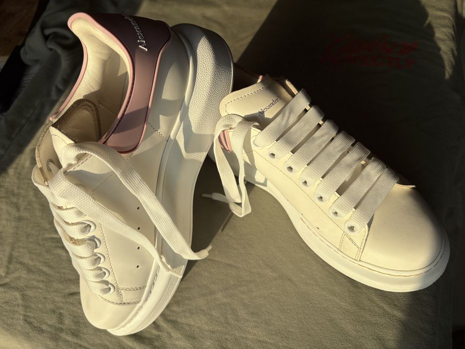 Alexander McQueen Oversized Sneaker, бели кожени кецове, размер 36.5