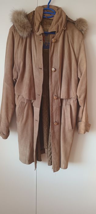 Велурено манто естествена кожа