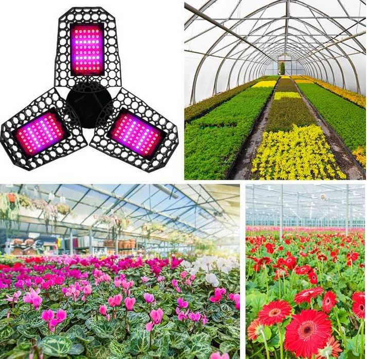 LED лампа за растеж на растения и цветя, 8W, 108 светодиода